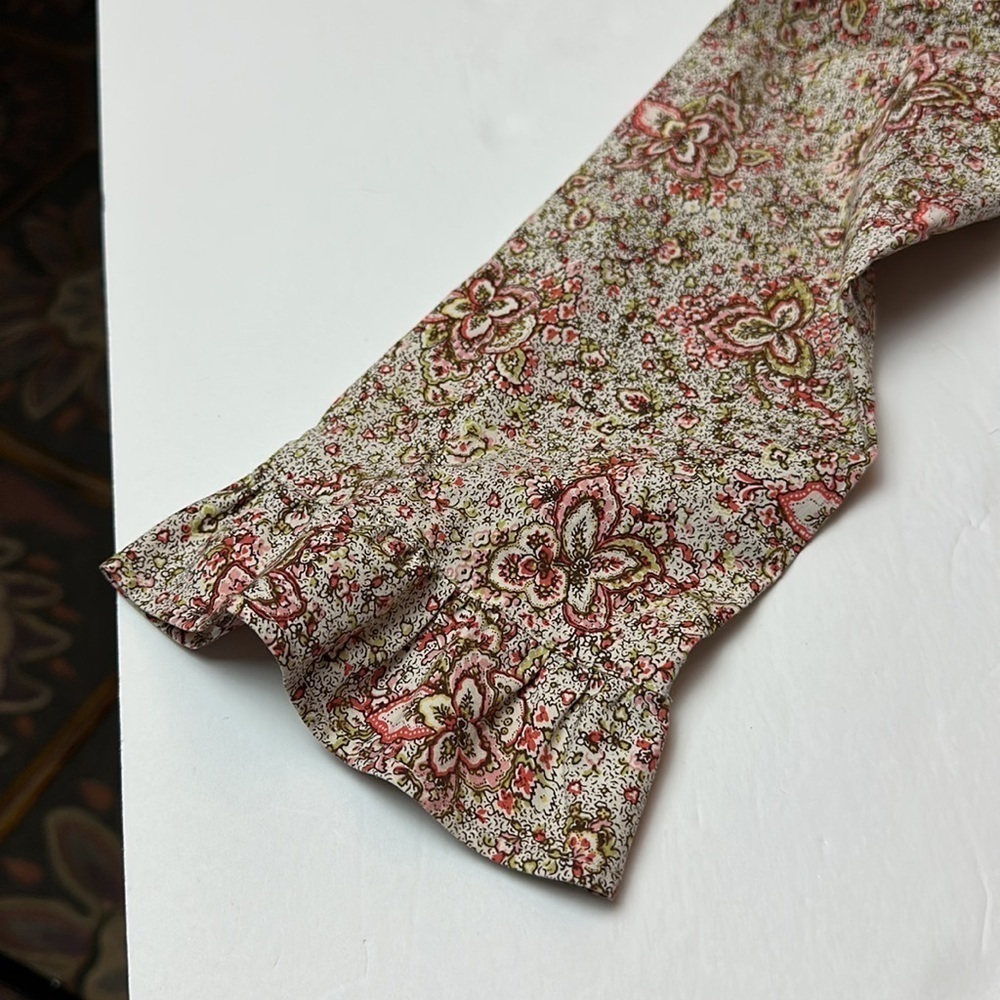 Harold’s pastel pattern button down blouse/top - image 2